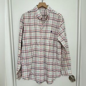 BROOKS BROTHERS | 346 Men's Multicolor Plaid Button-Down Polo‎ Shirt, Size L